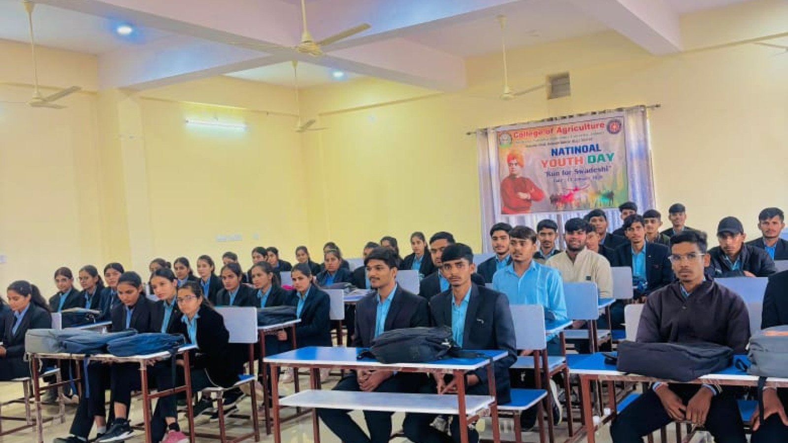 Youth day was celebrated at the College of Agriculture, Kotputli with great enthusiasm and sprit.he program aimed to inspire students to recognize their role in nation-building and agricultural development. Various activities such as speeches, discussions